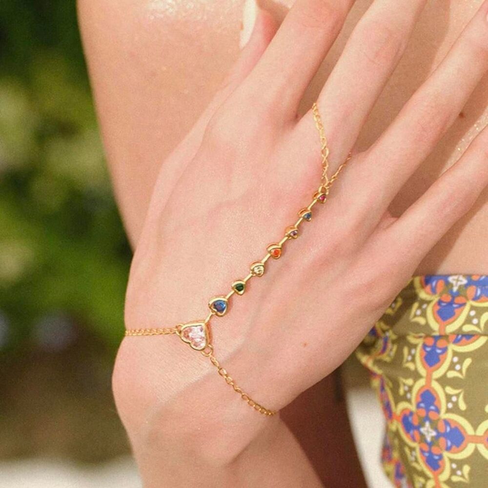 multicolor gem hand chain D20